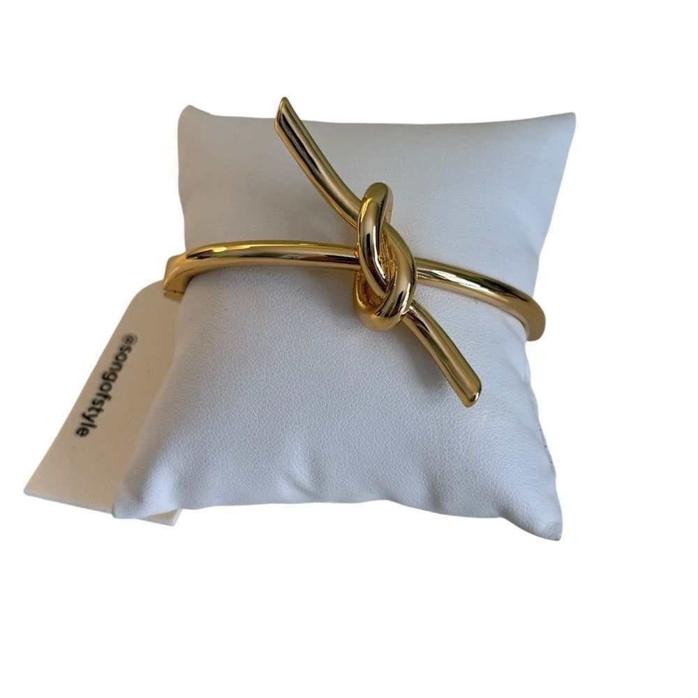 Song of Style Gold Tone Knot Cuff Bracelet.